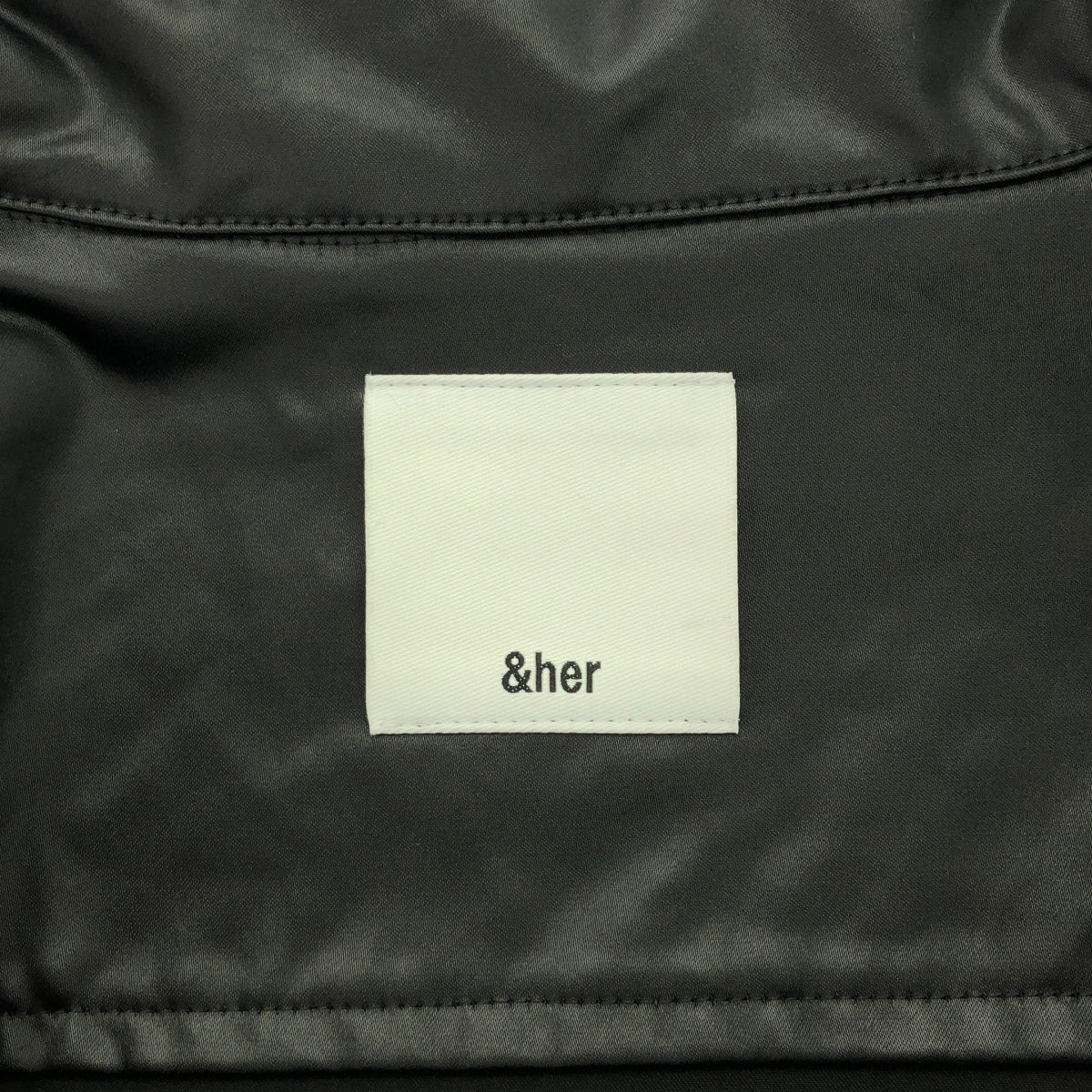 &her / アンドハー | Ecoleather Shirts Jacket エコレザー シャツ ジャケット | F | レディース