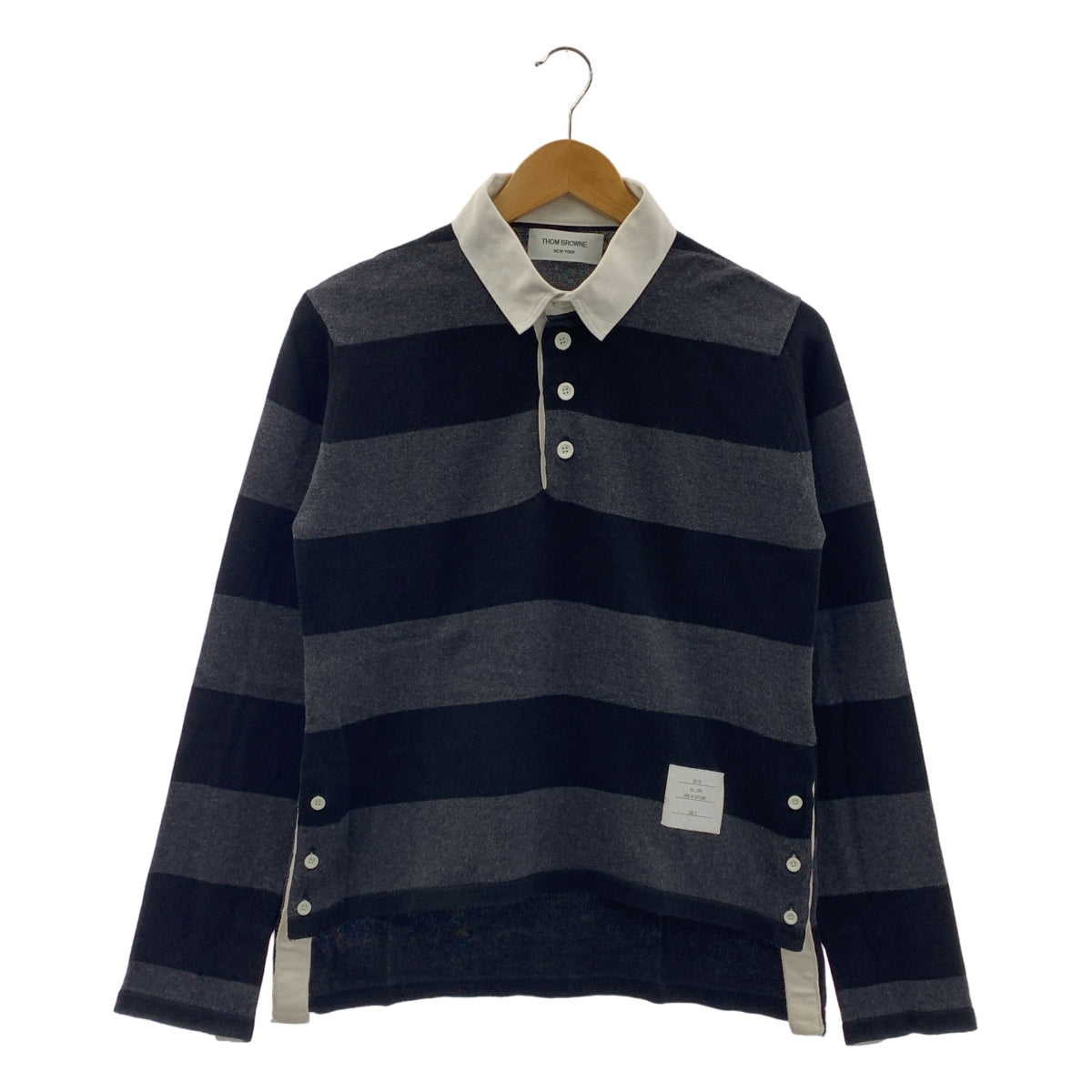 THOM BROWNE | 邊框套頭橄欖球衫 | 0 碼 | 灰/黑 | 男款