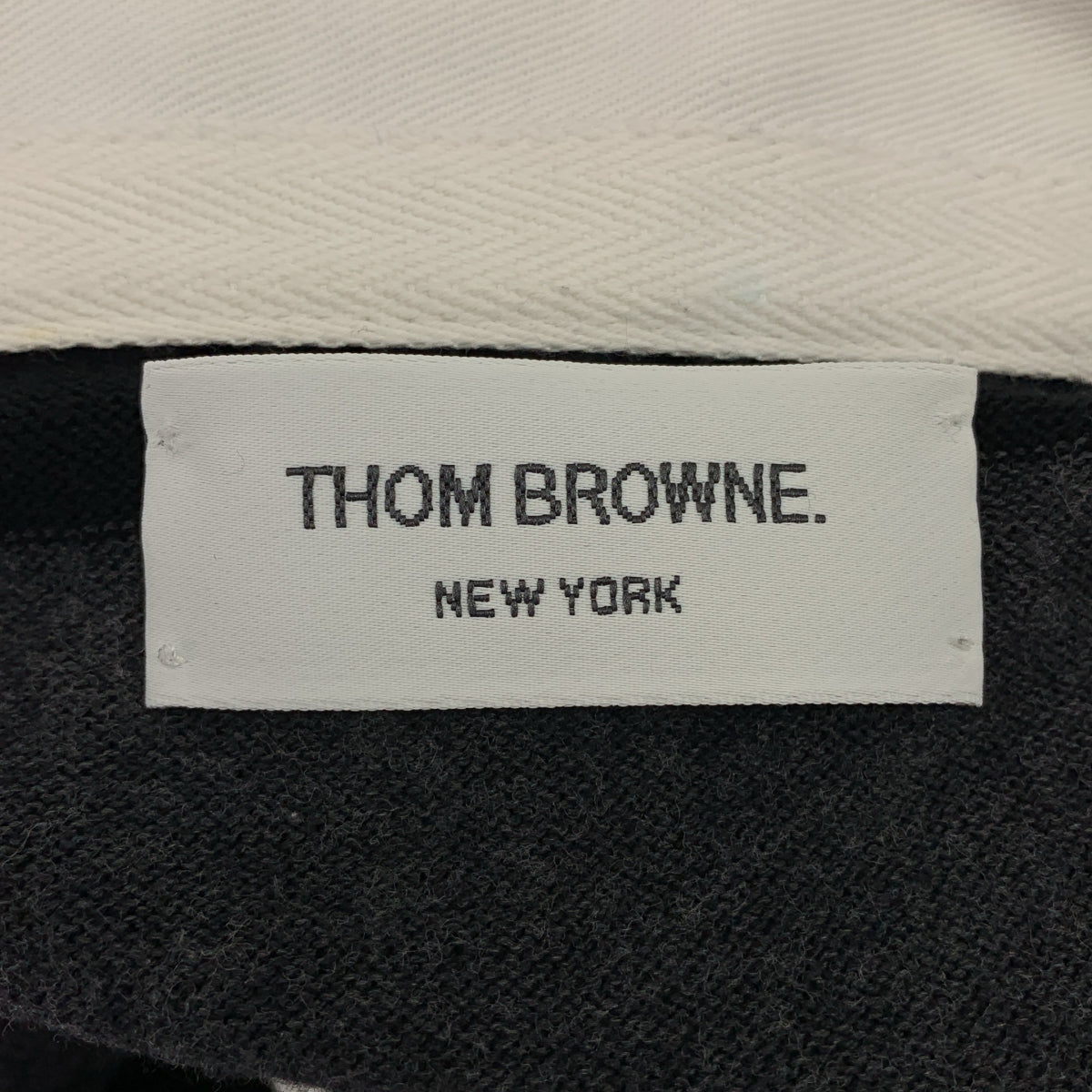 THOM BROWNE | 邊框套頭橄欖球衫 | 0 碼 | 灰/黑 | 男款
