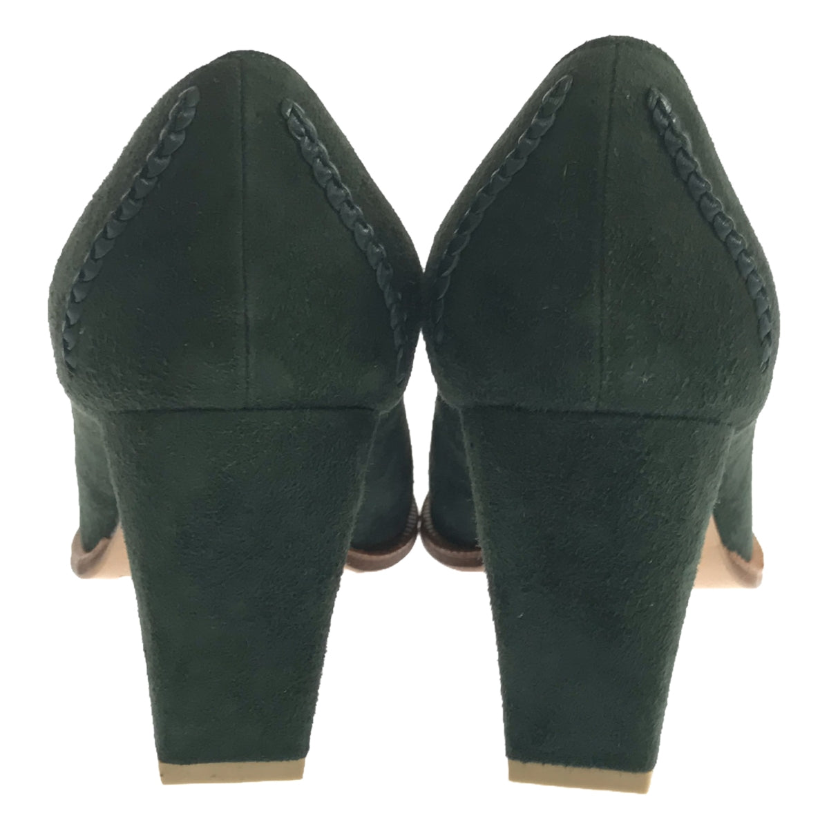 KATIM / Kachim | SCALA Suede Leather Heel Pumps | 38 | Dark Green | Women's