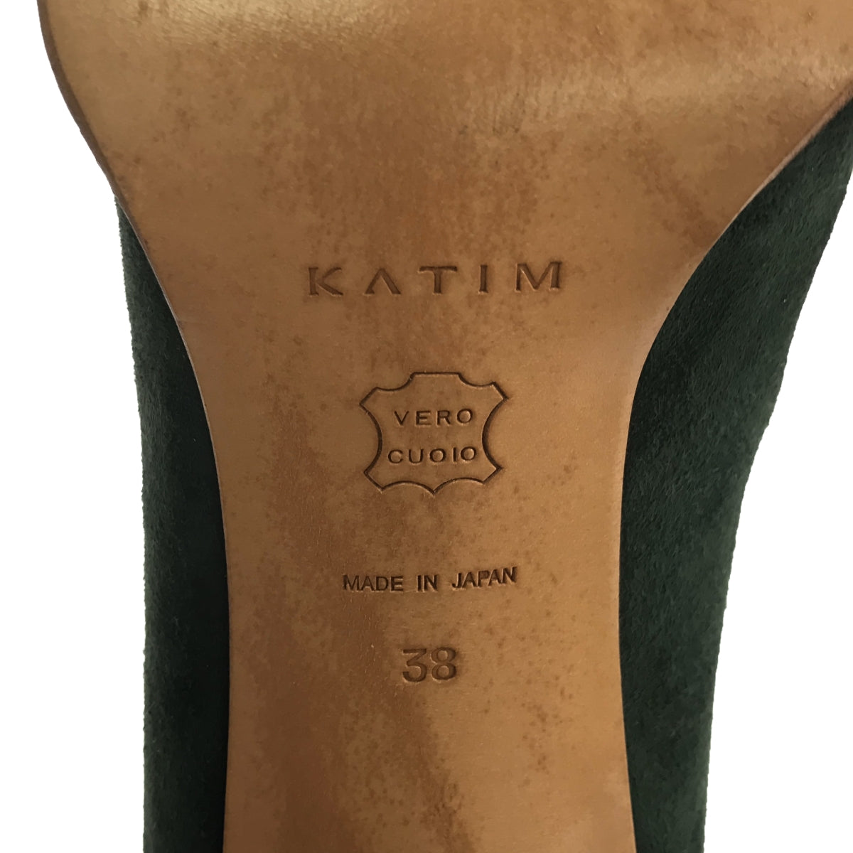 KATIM / Kachim | SCALA Suede Leather Heel Pumps | 38 | Dark Green | Women's