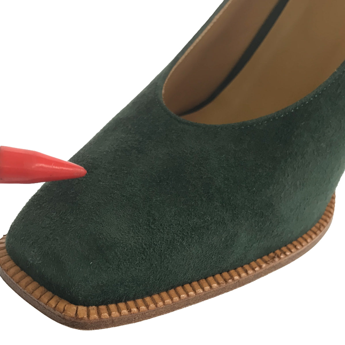 KATIM / Kachim | SCALA Suede Leather Heel Pumps | 38 | Dark Green | Women's