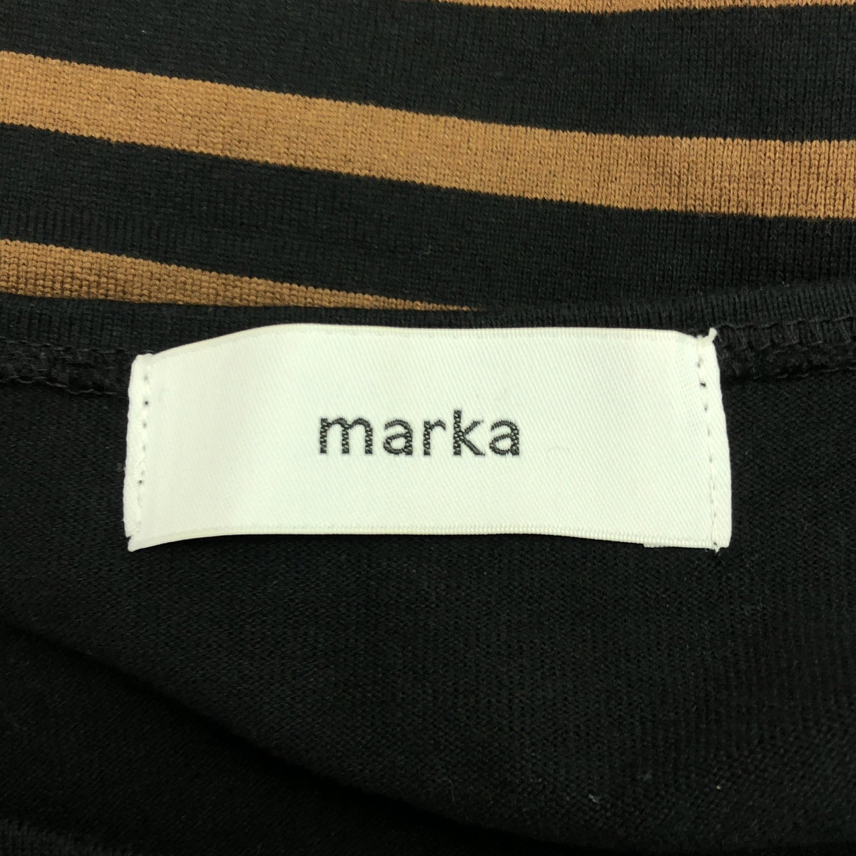 marka / マーカ | BASQUE SHIRT ORGANIC COTTON PANEL BORDER / バスク オーバーカットソー | 3 | ブラック/ブラウン | メンズ