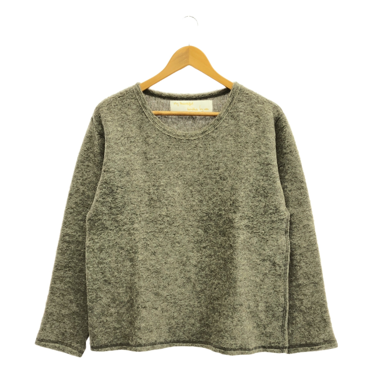 my beautiful landlet / マイビューティフルランドレット | モヘヤ混 クルーネック ニット プルオーバー ユニセックス | 1 | グレージュ | レディース