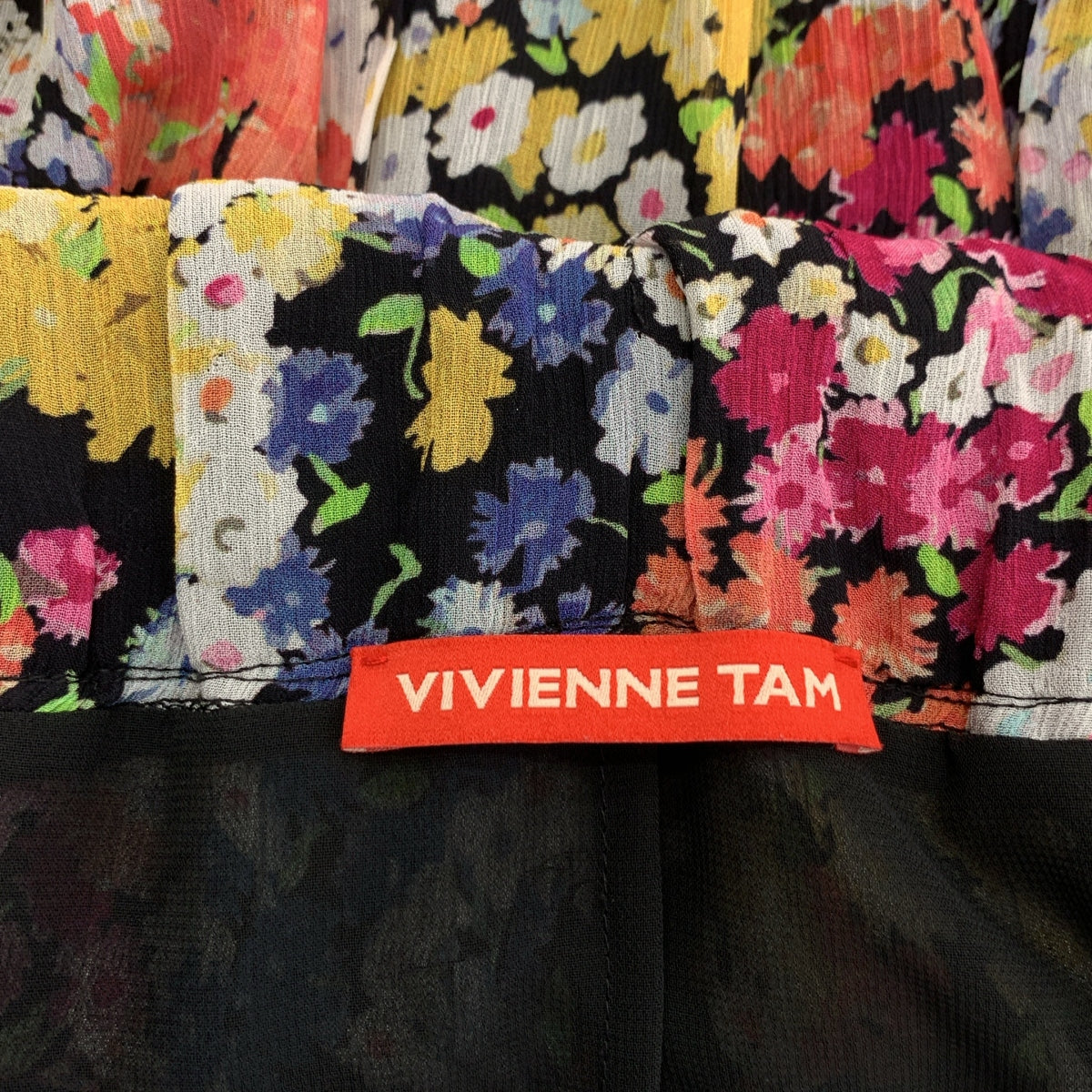 【美品】  VIVIENNE TAM / ヴィヴィアンタム | 総柄 フラワー ロングスカート / 裏地付き | 40 | マルチカラー | レディース