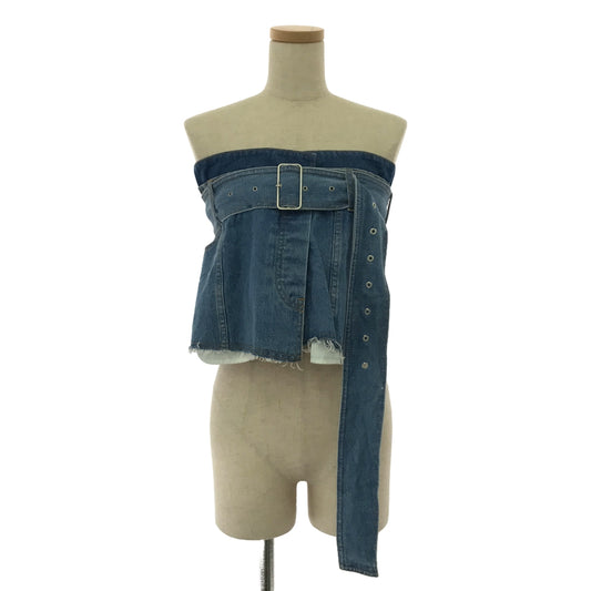 Maison Special / メゾンスペシャル | Multi Denim Wrap Belt マルチデニムラップベルト ビスチェ | F | インディゴ | レディース
