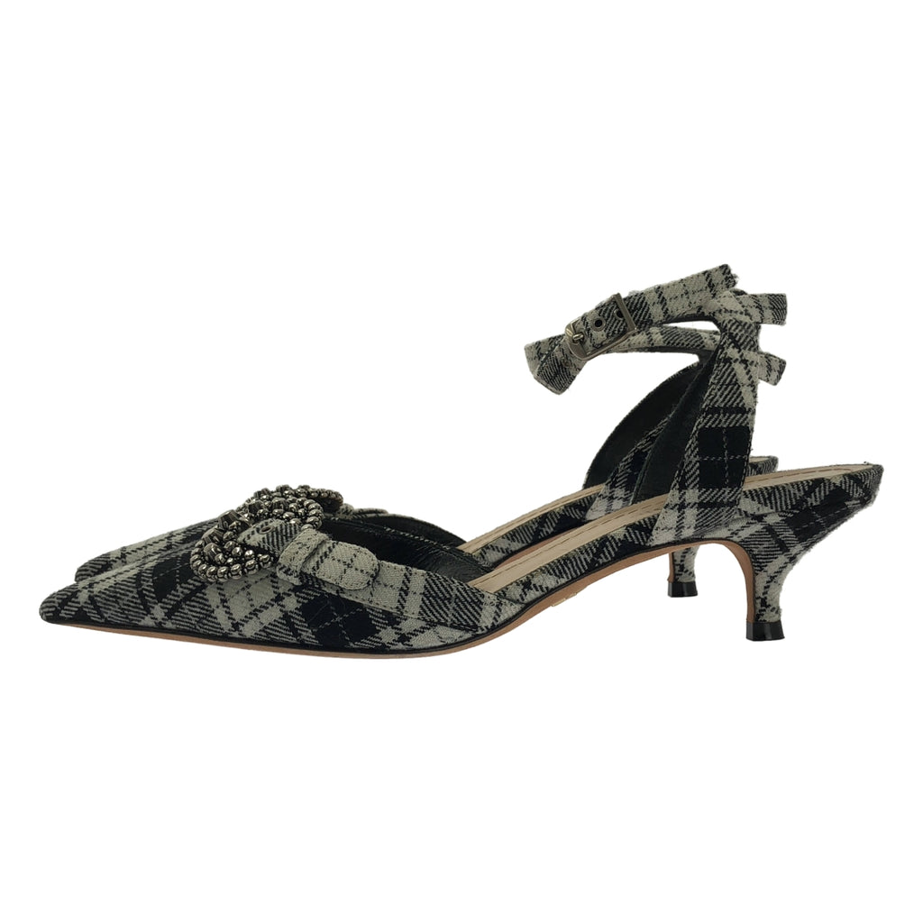 Christian Dior / 크리스챤 디올 | DIOR GANG / 체크 포인티드 투뮬 펌프스 | 37 1/2 | 블랙 / 화이트 | 여성
