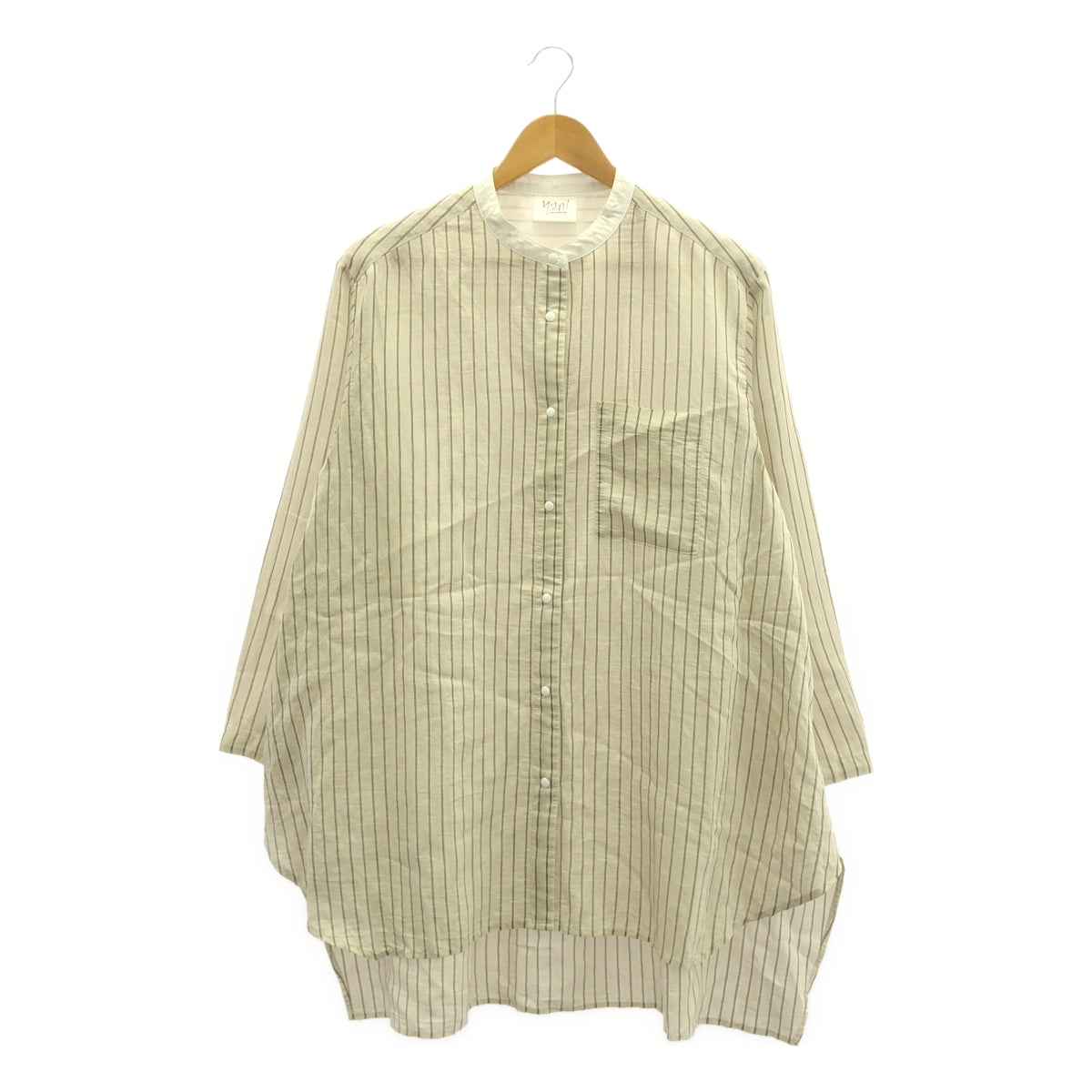 yuni IS LIKE A FLOWER TO ME / UNI | Band collar striped blouse shirt | F | Women's