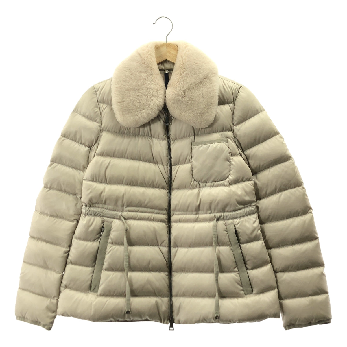 MONCLER / モンクレール | ABELIA アベリア ムートンファー付き ダウンジャケット | 1 | ライトベージュ | レディース