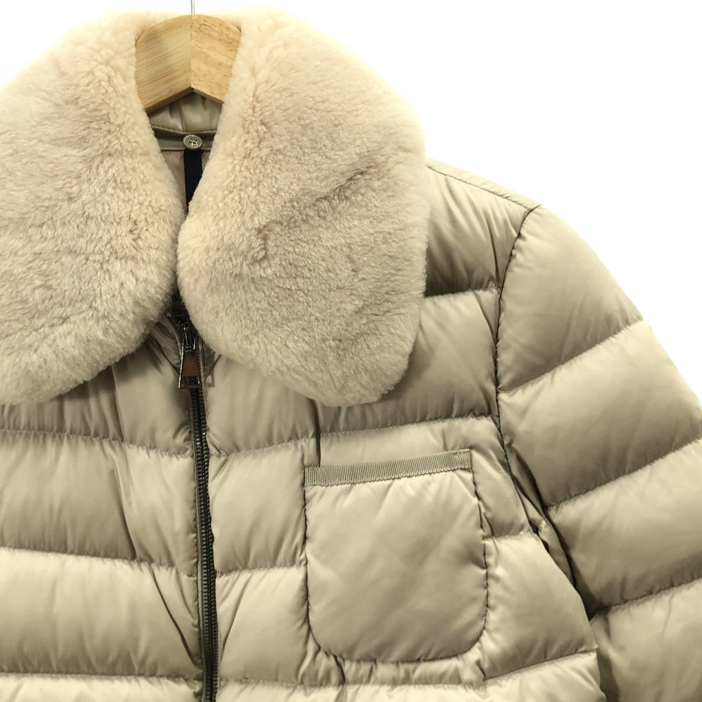 MONCLER / モンクレール | ABELIA アベリア ムートンファー付き ダウンジャケット | 1 | ライトベージュ | レディース