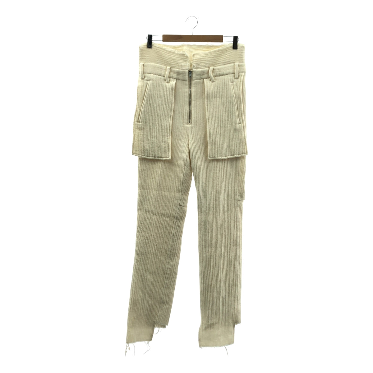 [新品] 綠川 | 2021秋冬 | 紗布長褲 羊毛混紡紗布長褲 針織褲 | M | OFF WHITE | 男款