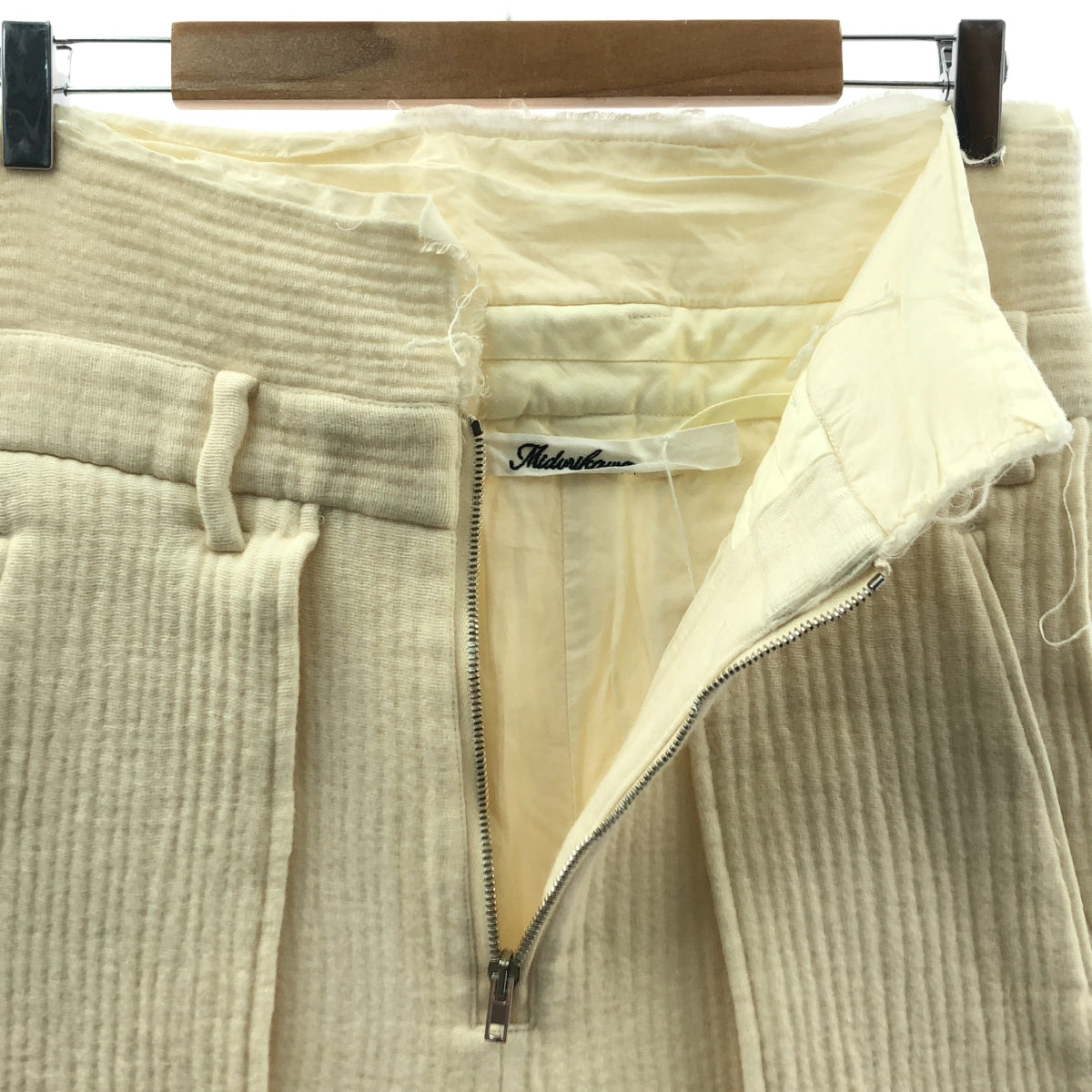 [新品] 綠川 | 2021秋冬 | 紗布長褲 羊毛混紡紗布長褲 針織褲 | M | OFF WHITE | 男款