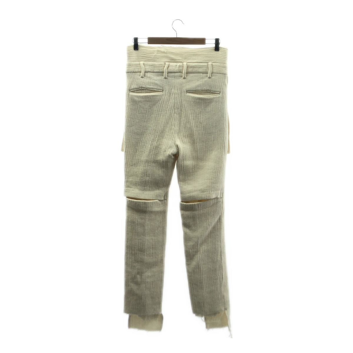 【新品】  Midorikawa / ミドリカワ | 2021AW | GAUZE TROUSERS ウール混 ガーゼトラウザー ニットパンツ | M | OFF WHITE / オフホワイト | メンズ