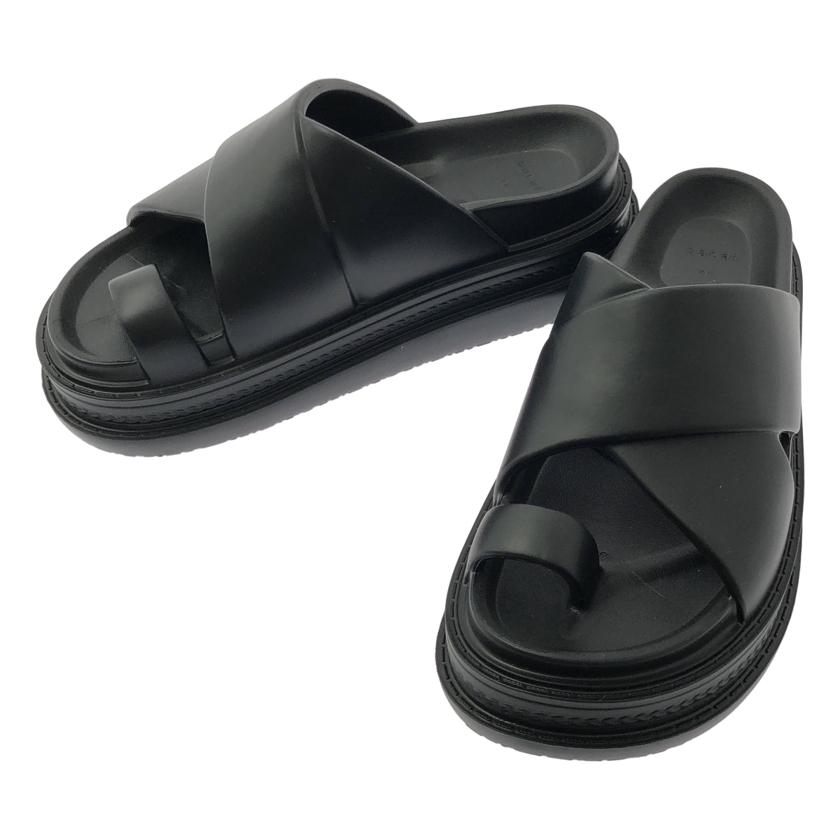 sacai / 사카이 | 2025SS | Foam Multiple Sole Sandals / 가죽 플랫폼 샌들 | 41 |