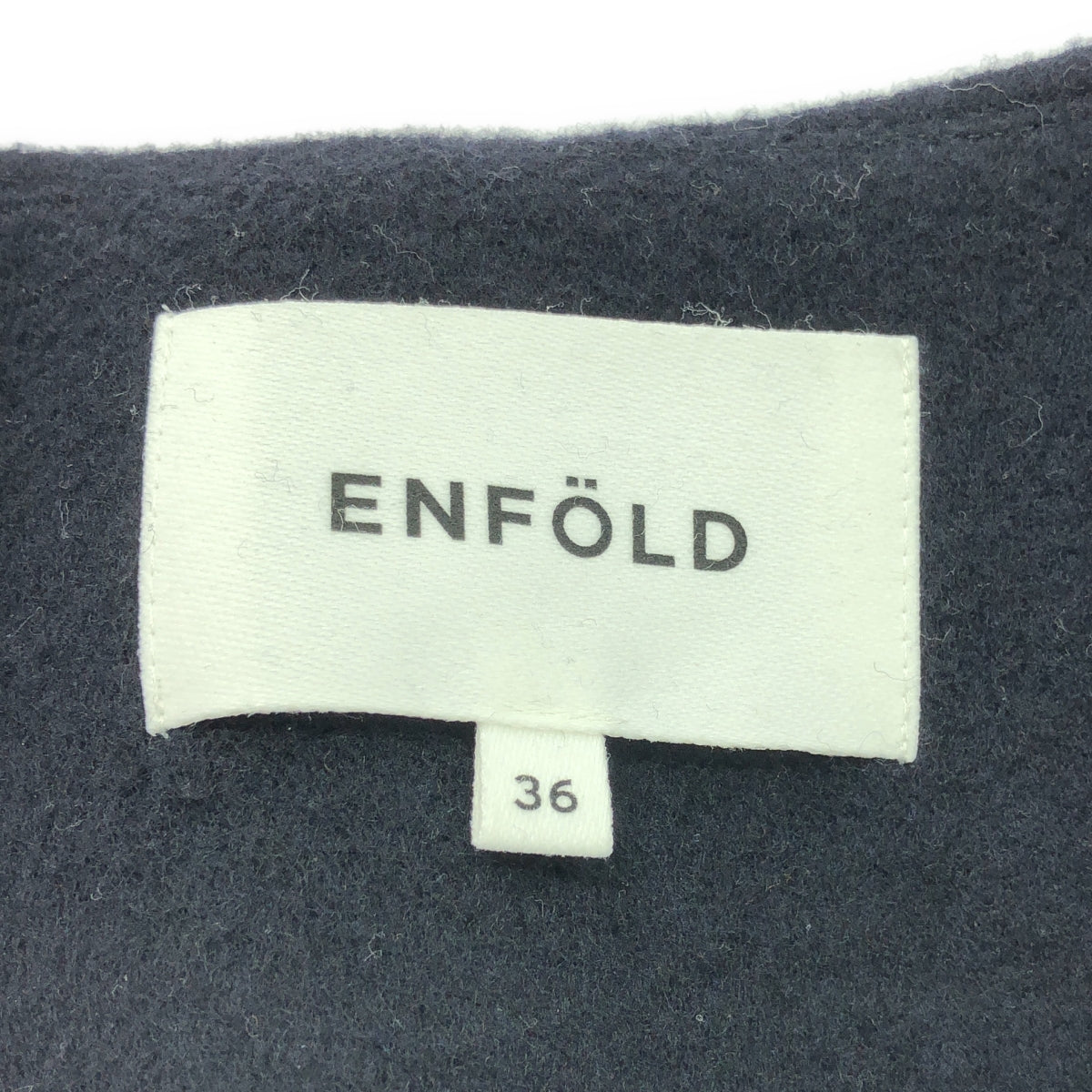 ENFOLD / 엠 폴드 | 울 리버 노 컬러 코트 | 36 | 네이비 / 다크 그린 | 여성