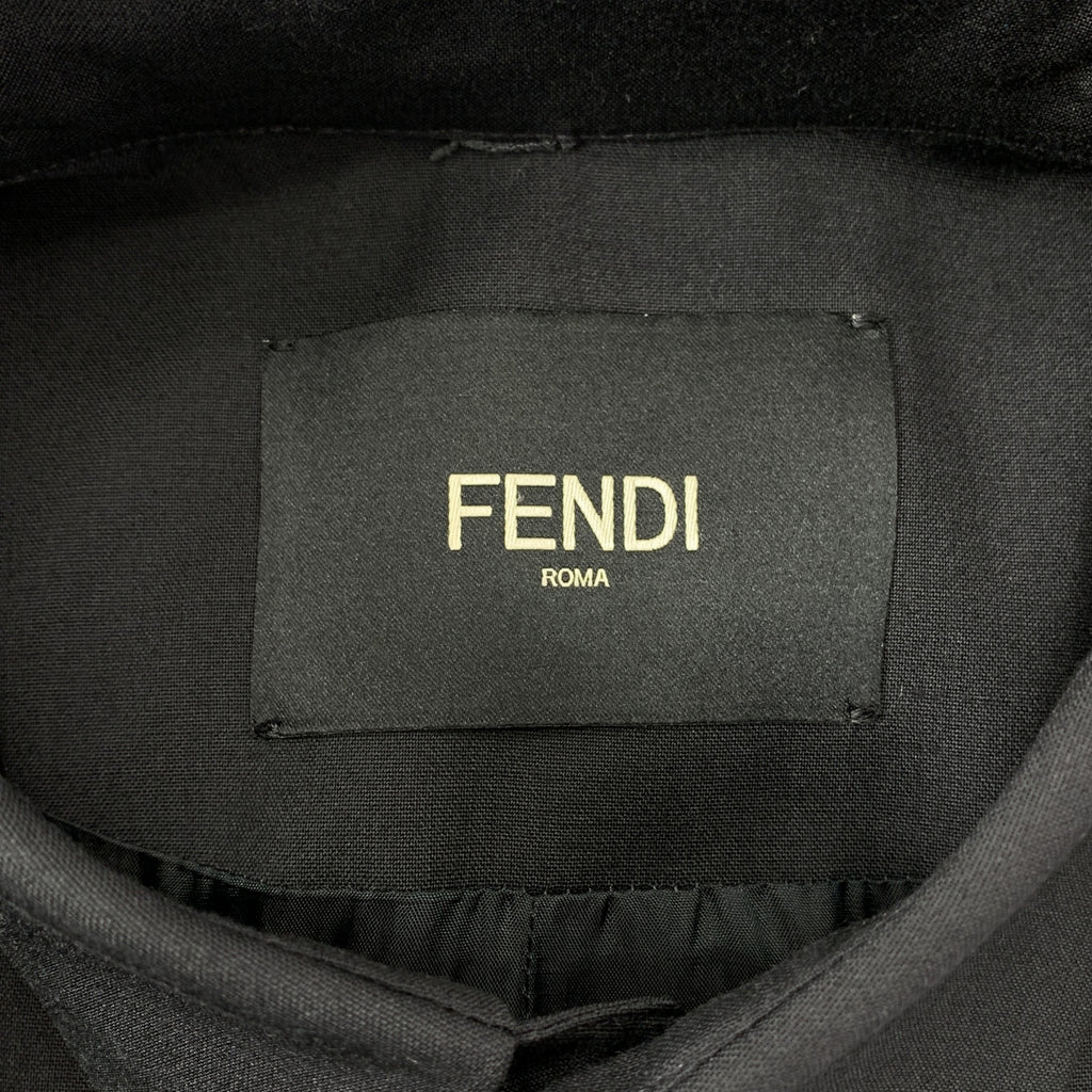 【美品】  FENDI / フェンディ | GIACCA JACKET ロゴパッチ シャツ | 44 | ブラック | メンズ