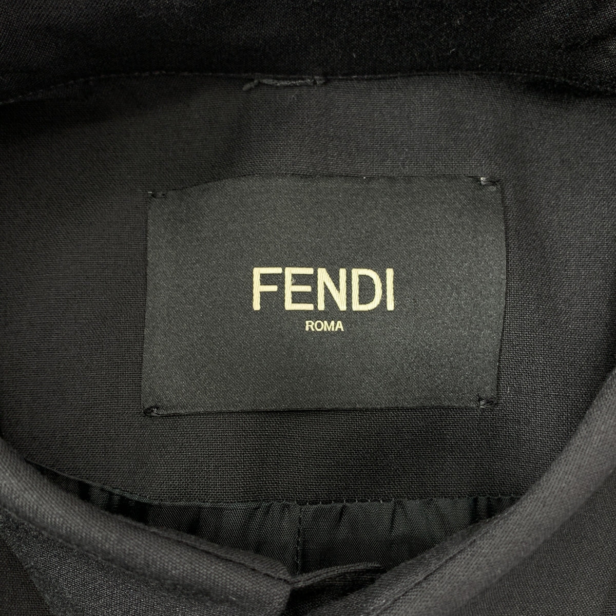 【美品】  FENDI / フェンディ | GIACCA JACKET ロゴパッチ シャツ | 44 | ブラック | メンズ