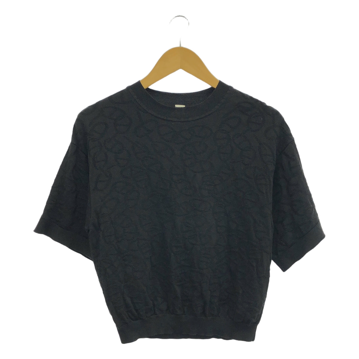 HERMES/愛馬仕| Naoussa Chaine d'Ancre 全身印花針織衫 | 38 |黑色 |女性的