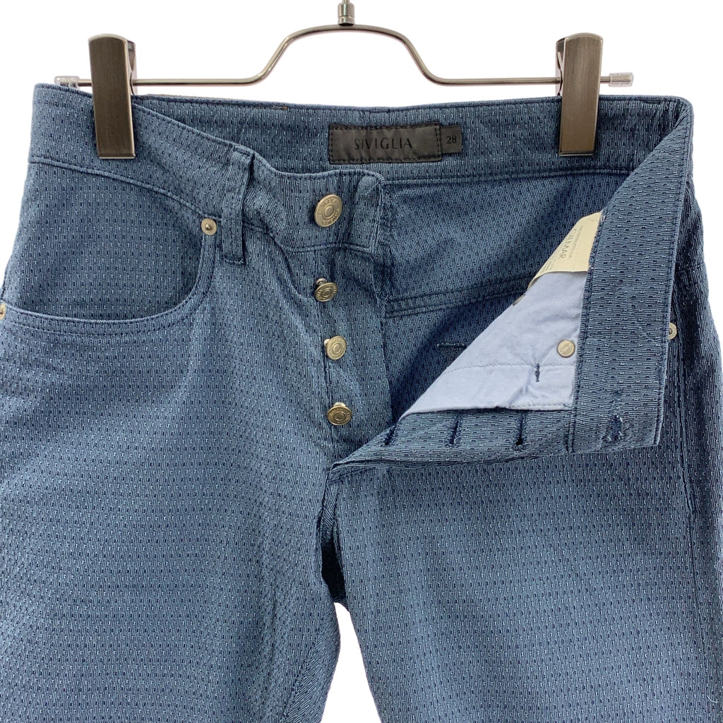 SIVIGLIA / シビリア | ロゴレザーパッチ スラックス パンツ | 28 | メンズ