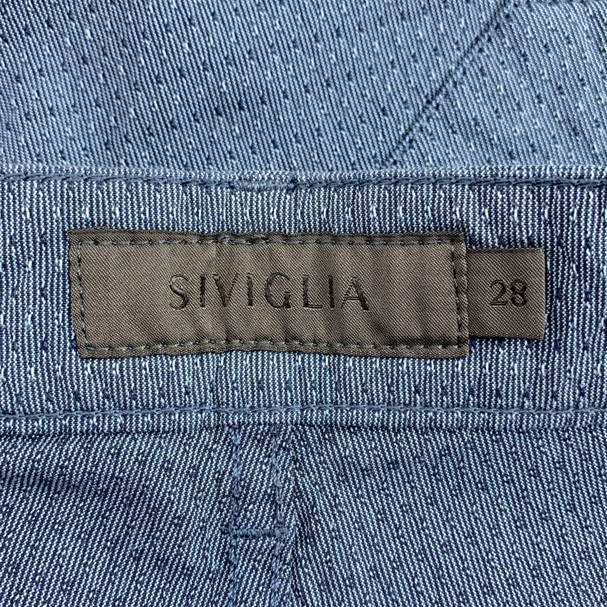 SIVIGLIA / シビリア | ロゴレザーパッチ スラックス パンツ | 28 | メンズ