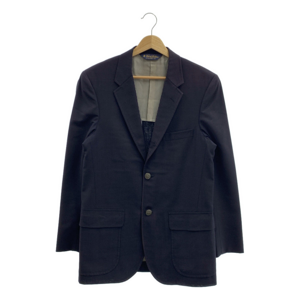 BROOKS BROTHERS / 브룩스 브라더스 | 1818 Cambridge 케임브리지 울 모헤어 혼합 스트레치 메탈 버튼 3B 테일러드 재킷 | 36 | 네이비 |