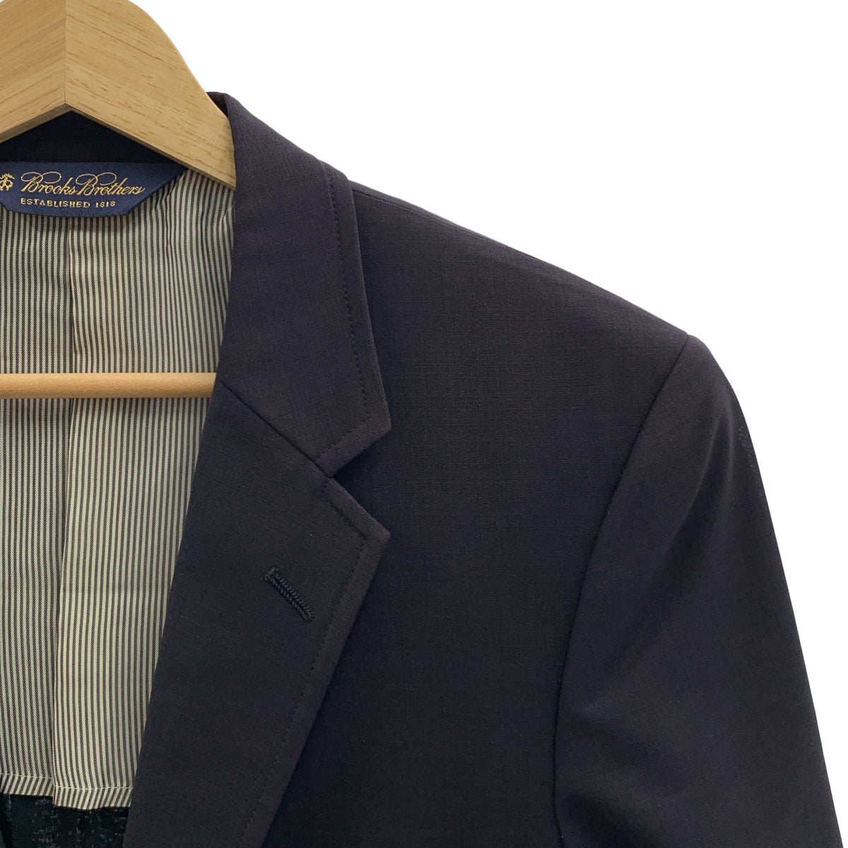 BROOKS BROTHERS / 브룩스 브라더스 | 1818 Cambridge 케임브리지 울 모헤어 혼합 스트레치 메탈 버튼 3B 테일러드 재킷 | 36 | 네이비 |