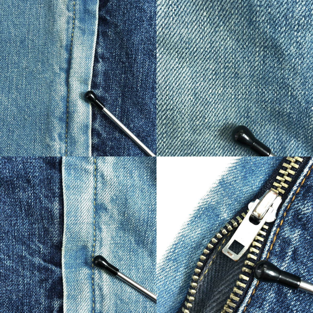 sacai / サカイ | ベルテッド ダブルニー デニムパンツ | 1 | インディゴ | メンズ