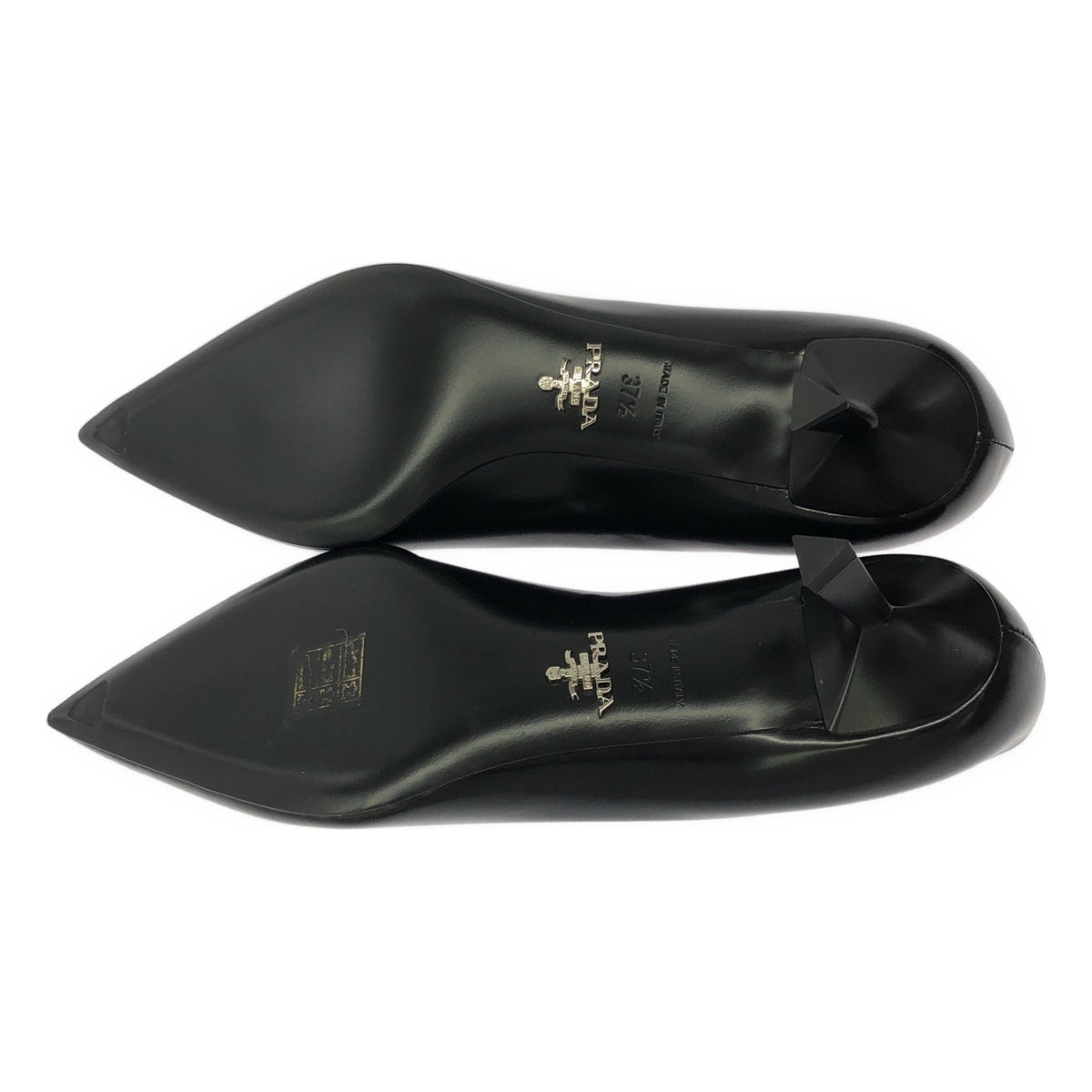 【美品】  PRADA / プラダ | ポインテッドトゥ パンプス | 37 1/2 | ブラック | レディース