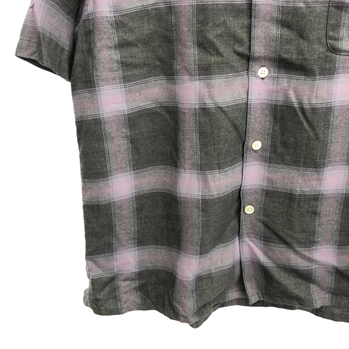 WACKO MARIA / ワコマリア | 2022SS | OMBRE CHECK OPEN COLLAR SHIRTS S/S TYPE-2 オンブレチェック レーヨン シャツ | M | マルチカラー | メンズ