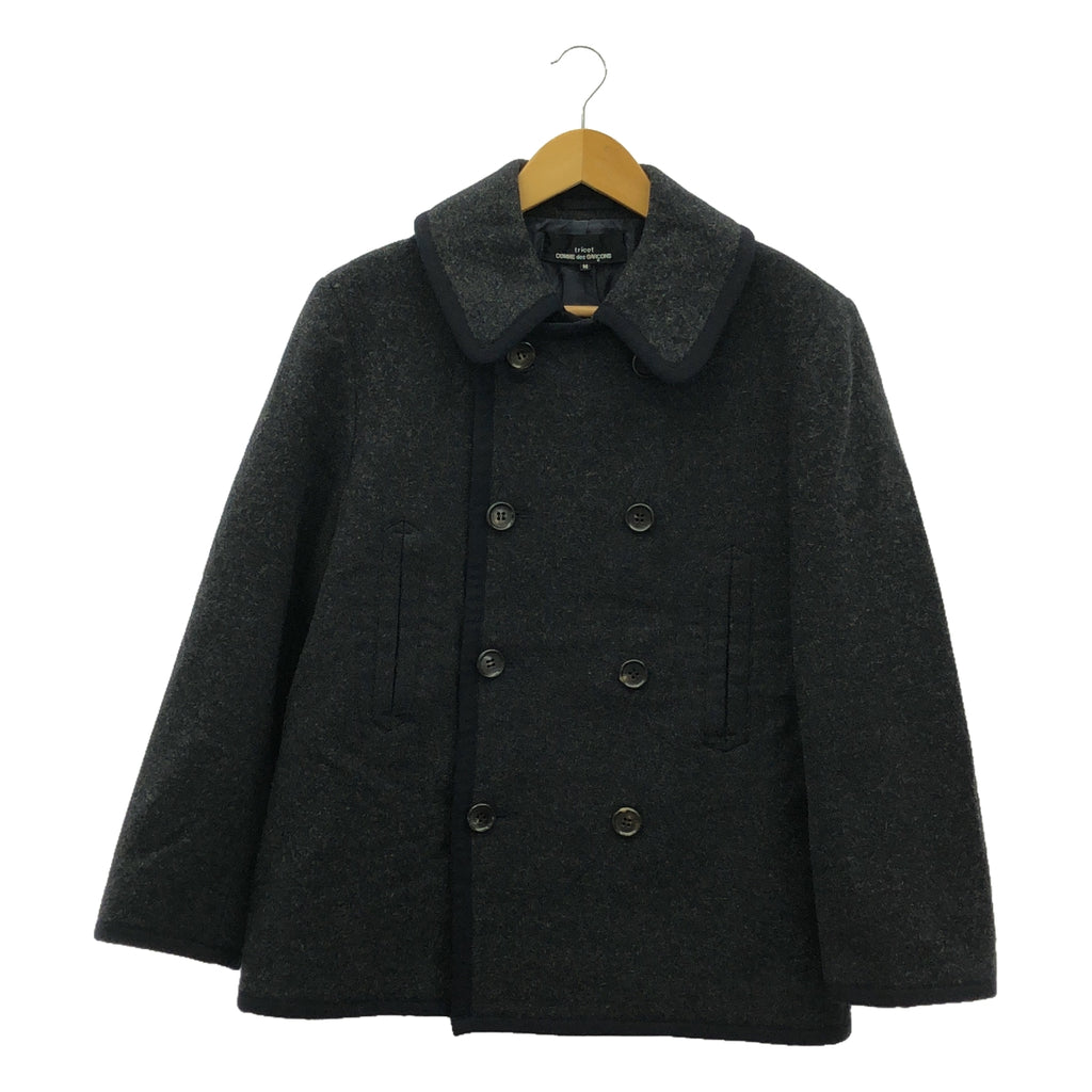 針織 COMME des GARCONS |公元2000 |羊毛領雙排扣外套/全襯裡 | M |灰色 |女性的