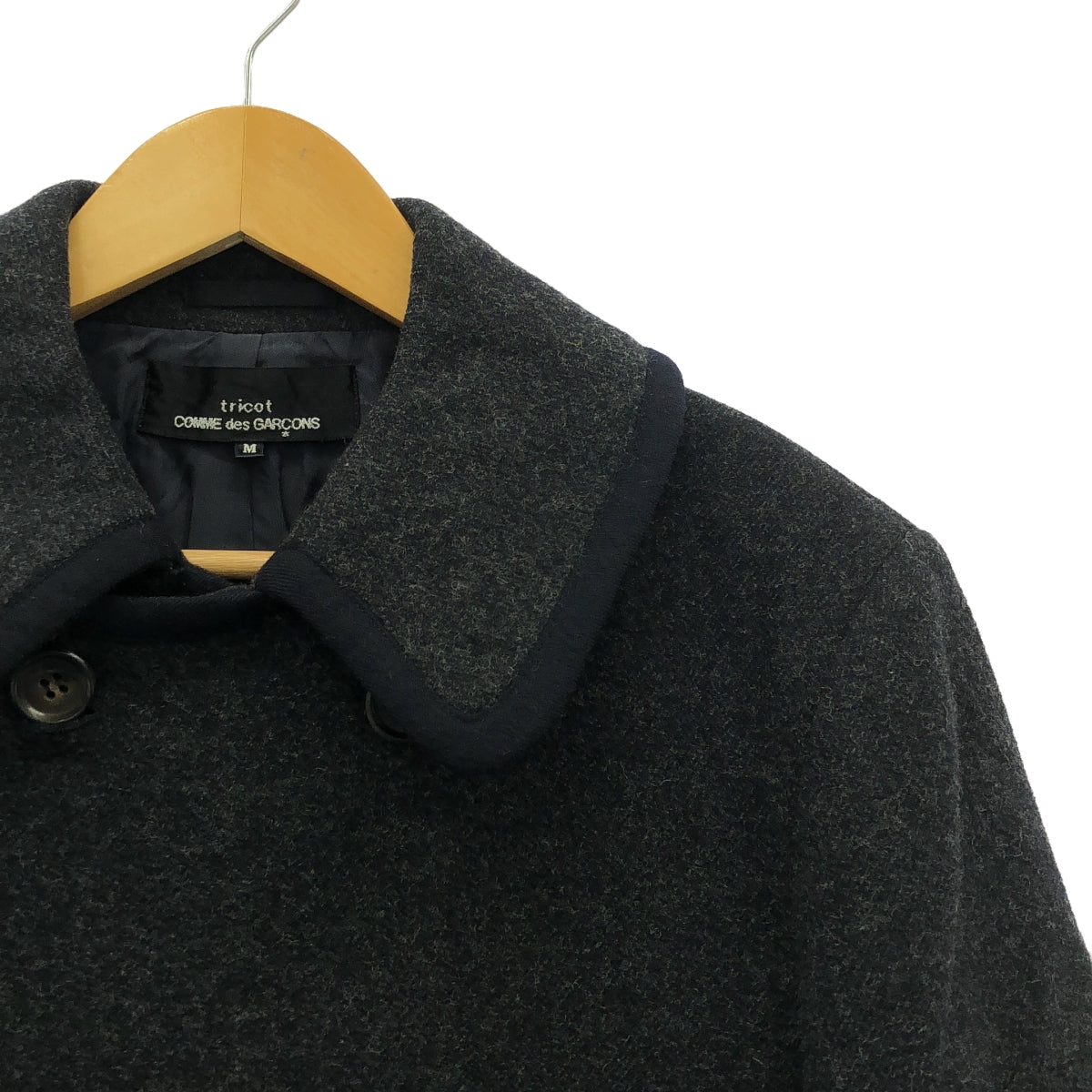 針織 COMME des GARCONS |公元2000 |羊毛領雙排扣外套/全襯裡 | M |灰色 |女性的