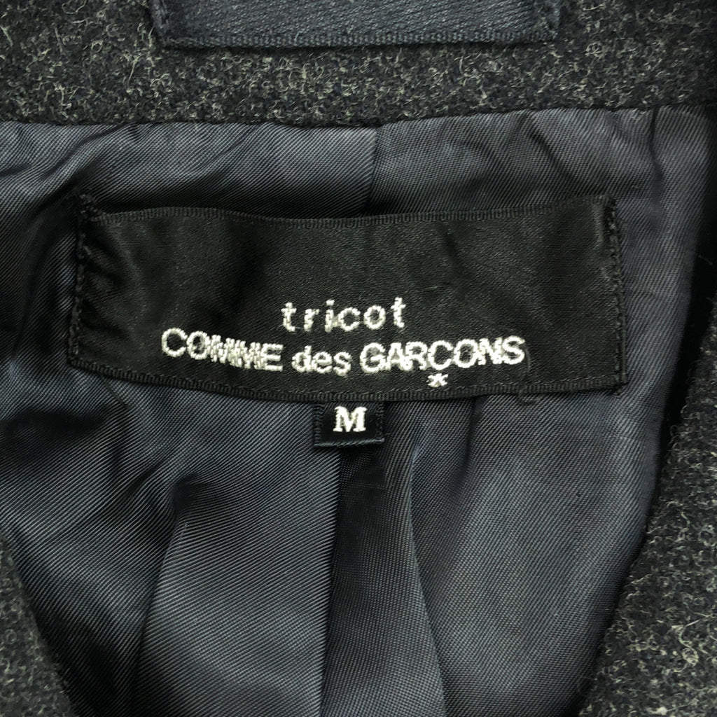 針織 COMME des GARCONS |公元2000 |羊毛領雙排扣外套/全襯裡 | M |灰色 |女性的