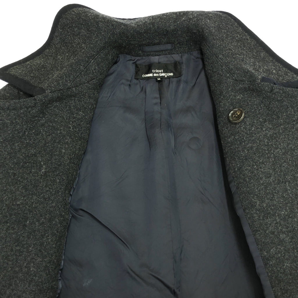 針織 COMME des GARCONS |公元2000 |羊毛領雙排扣外套/全襯裡 | M |灰色 |女性的