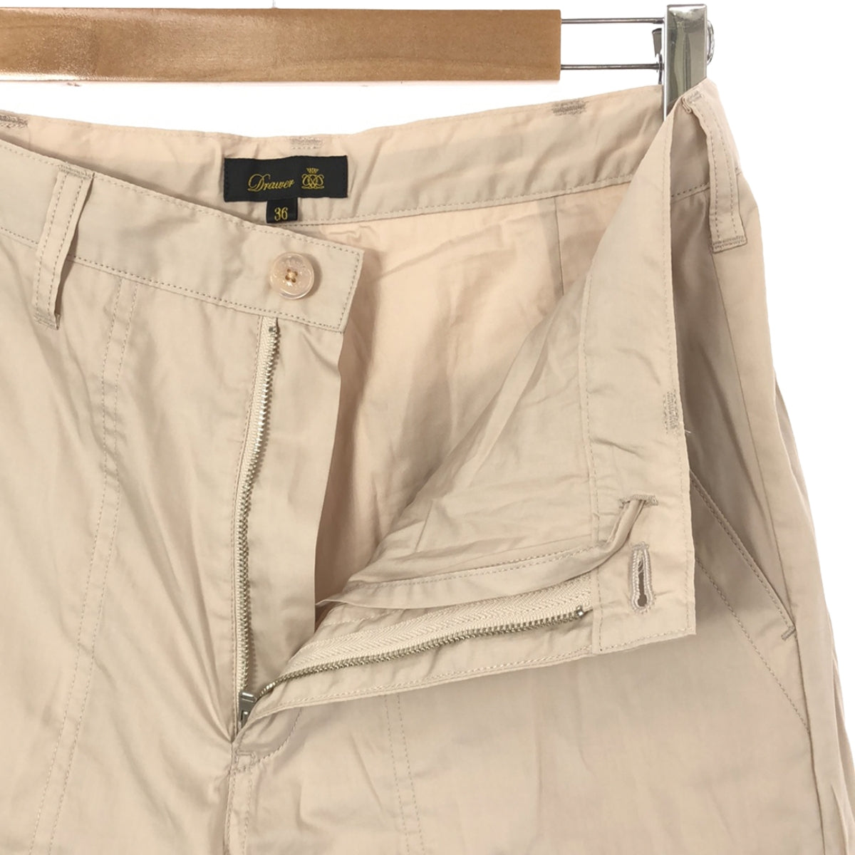 [Beautiful Condition] Drawer | Cotton Silk Drawstring Baker Pants | Size 36 | Beige | Women's