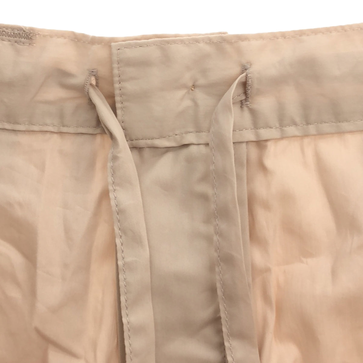 [Beautiful Condition] Drawer | Cotton Silk Drawstring Baker Pants | Size 36 | Beige | Women's