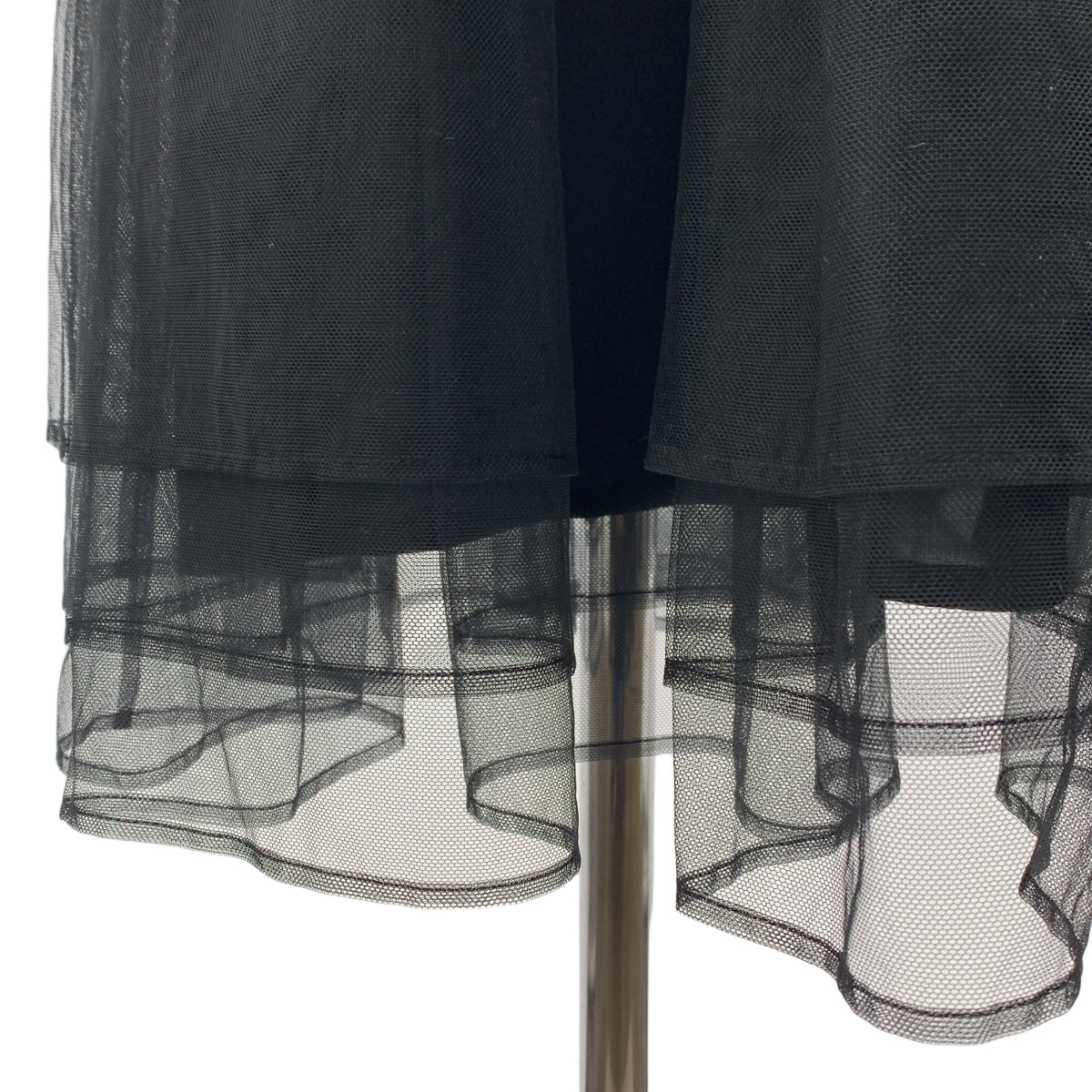 【美品】  noir kei ninomiya / ノワールケイニノミヤ | 2021AW | ポリエステル チュール ギャザー ドッキング ワンショルダー  ワンピース | S | ブラック | レディース