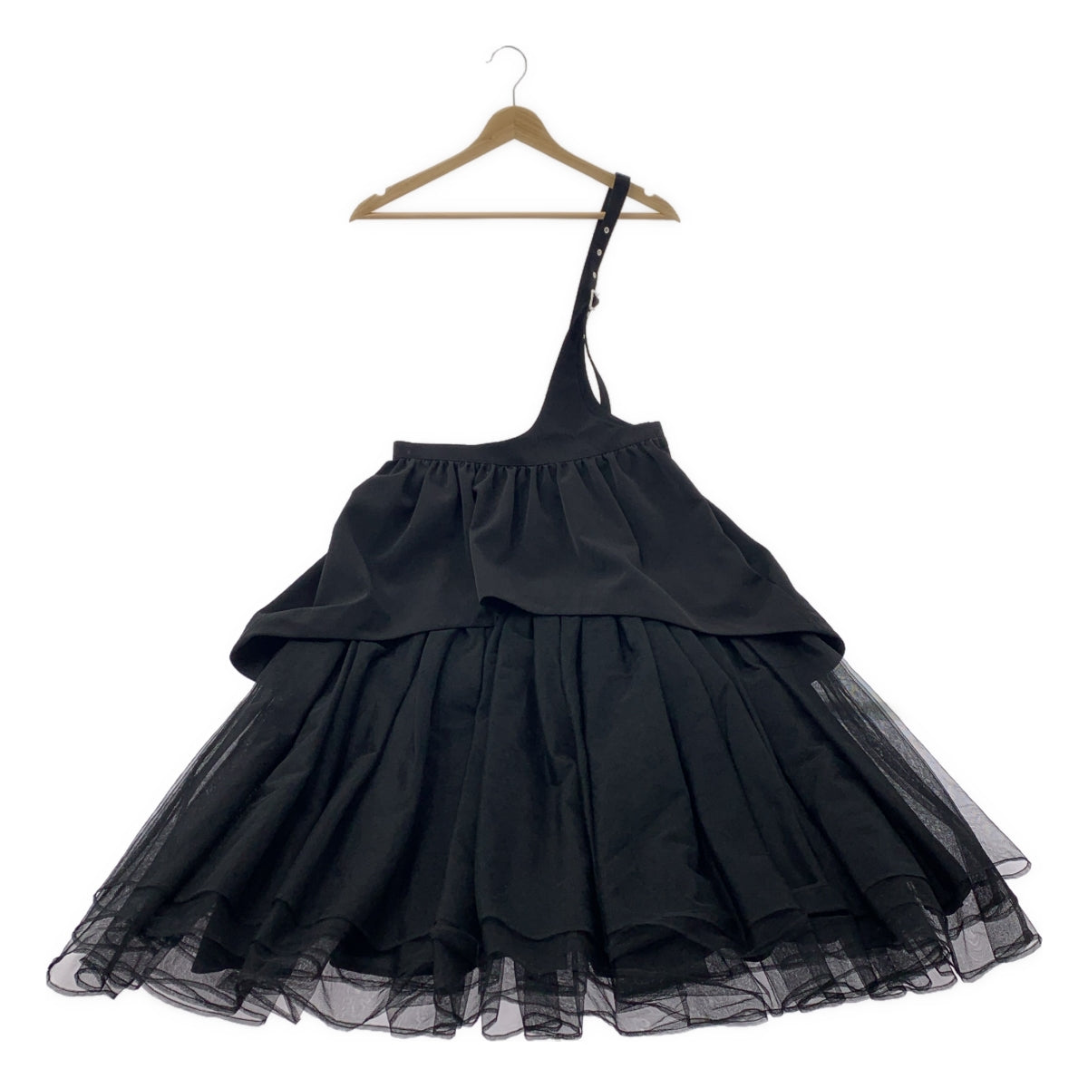 noir kei ninomiya | 2021秋冬 | 聚酯薄紗褶皺單肩洋裝 | S | 女款