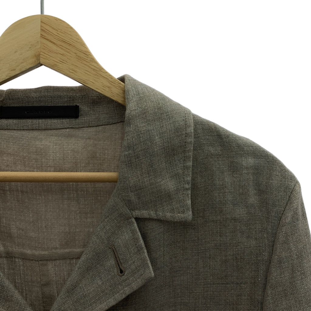CARUSO | 亞麻修身西裝外套 | 米色 | 男士