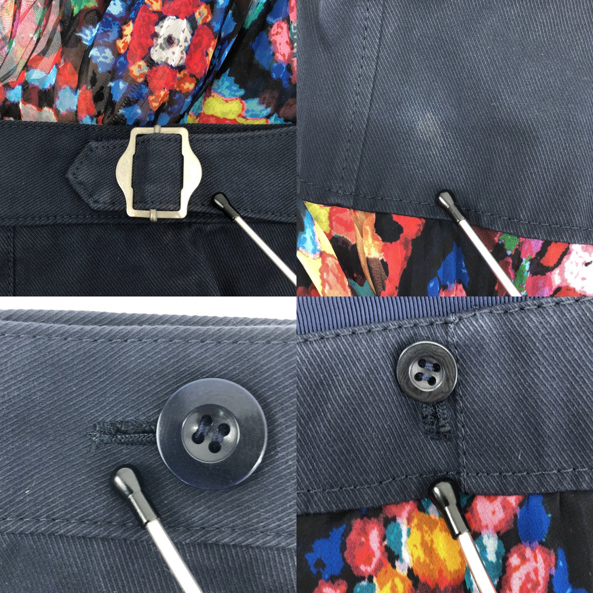 sacai | 混合材質印花褶襉褲 | 尺寸 2 | 多色 | 女款