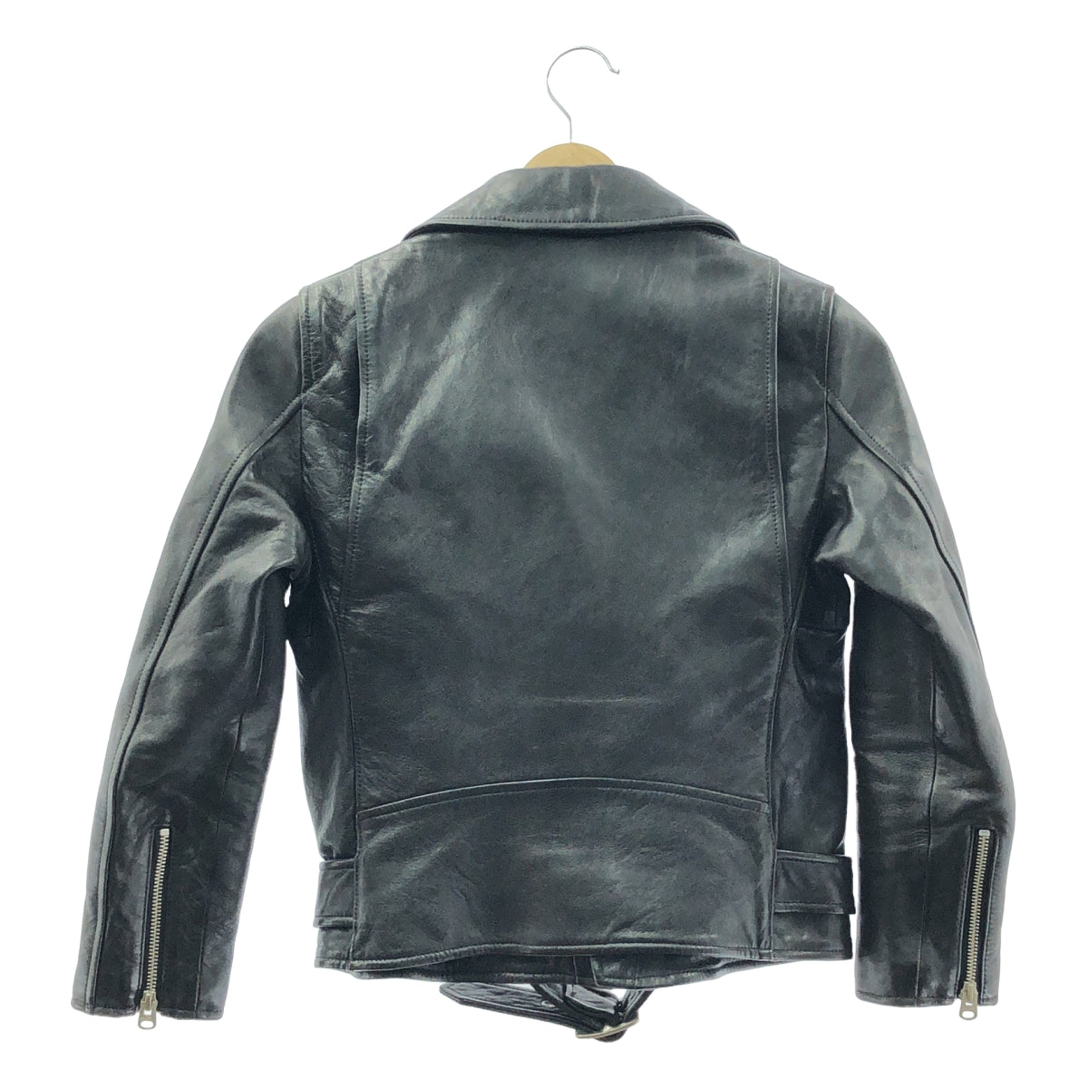 beautiful people / ビューティフルピープル | vintage leather riders jacket ビンテージ レザー ライダース ジャケット | 140 | ブラック | レディース