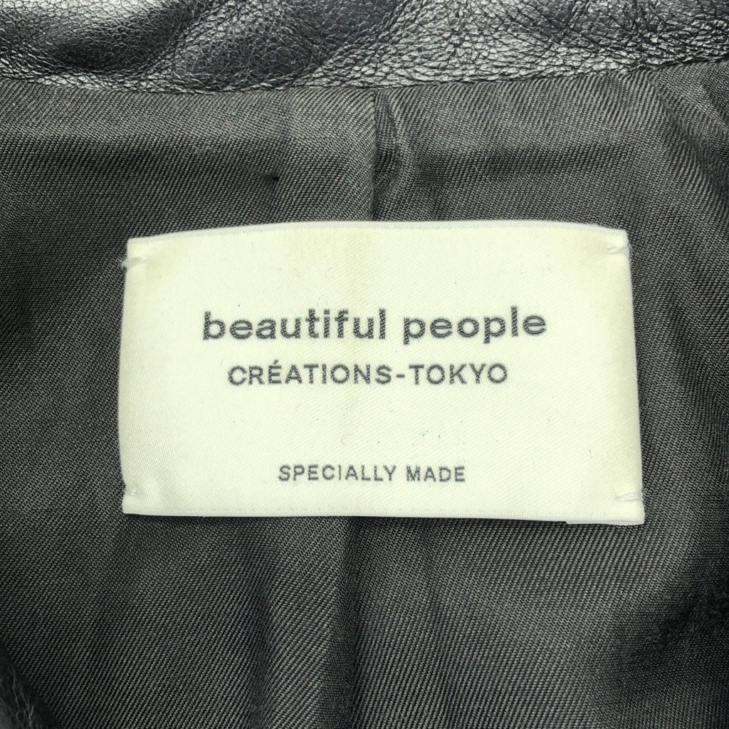 beautiful people / ビューティフルピープル | vintage leather riders jacket ビンテージ レザー ライダース ジャケット | 140 | ブラック | レディース