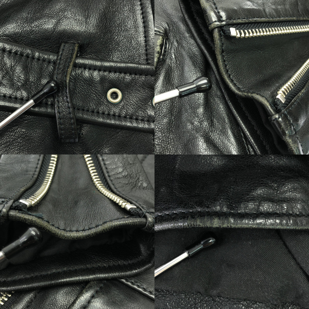 beautiful people / 뷰티풀 피플 | vintage leather riders jacket 빈티지 가죽 라이더스 재킷 | 140 | 블랙 | 여성