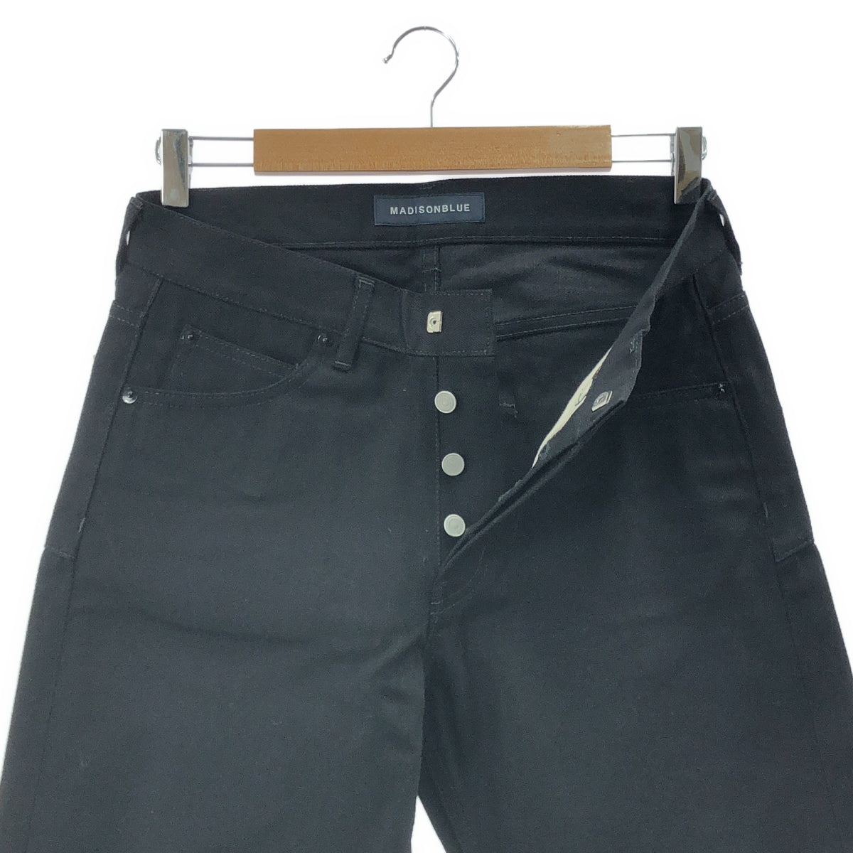 【美品】  MADISON BLUE / マディソンブルー | SERUBI JQ STRAIGHT DENIM デニムパンツ | 02(M) | ブラック | レディース