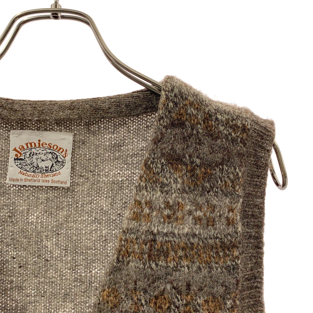 Jamieson's / ジャミーソンズ | ウール フェアアイル くるみボタン ニット ベスト |