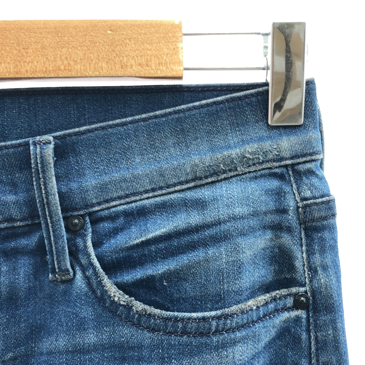 MOTHER / マザー | EASY SKIRT / ダメージ加工 カットオフ デニム スカート | 24 | インディゴ | レディース