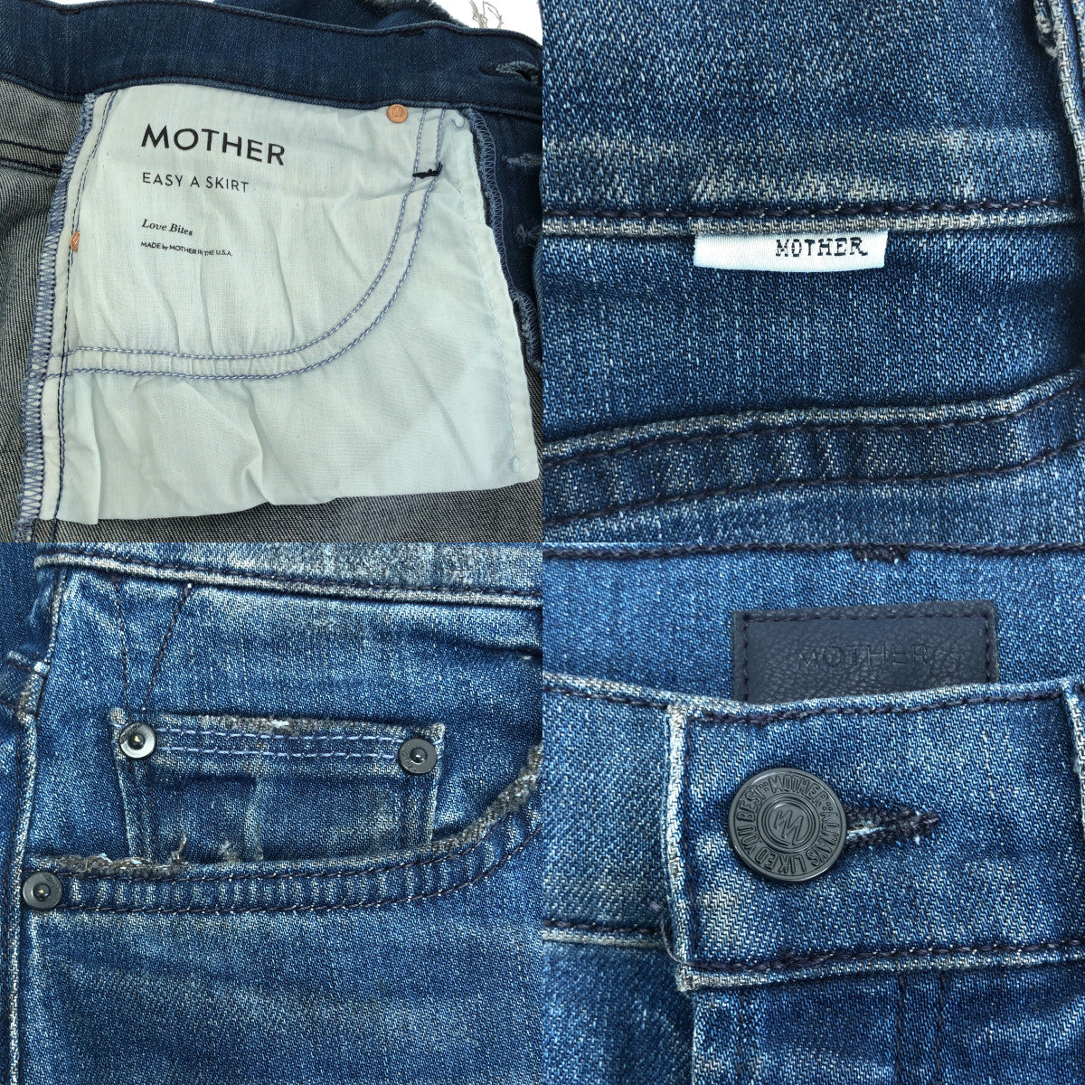 MOTHER / マザー | EASY SKIRT / ダメージ加工 カットオフ デニム スカート | 24 | インディゴ | レディース