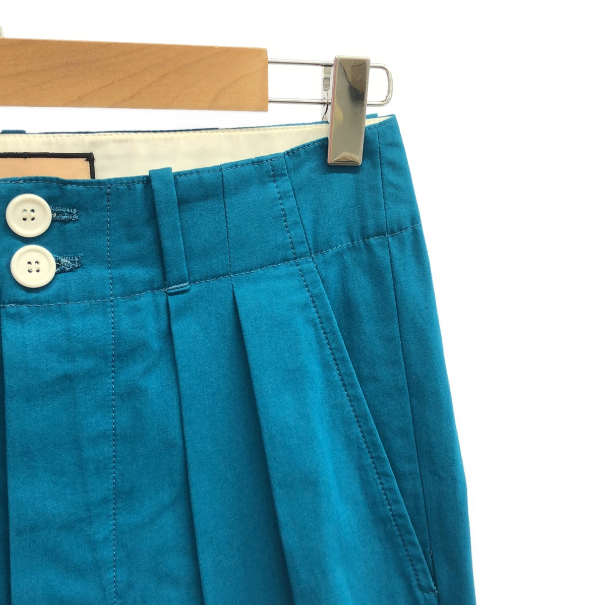 Plan C | 2-pleat cotton wide pants | 38 | Blue | Women's