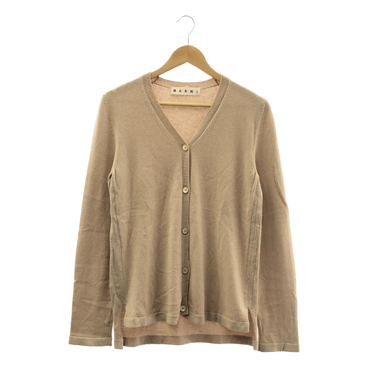 MARNI / マルニ | カシミヤ Vネック ニットカーディガン | 42 | ベージュ | レディース