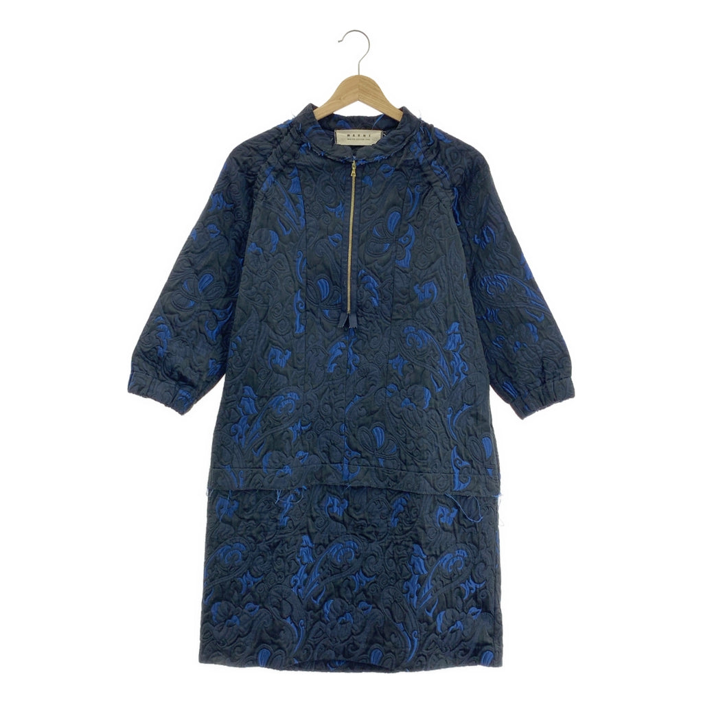 MARNI / 마르니 | 페이즐리 무늬 자가드 하프 Zip 원피스 | 40 | 여성
