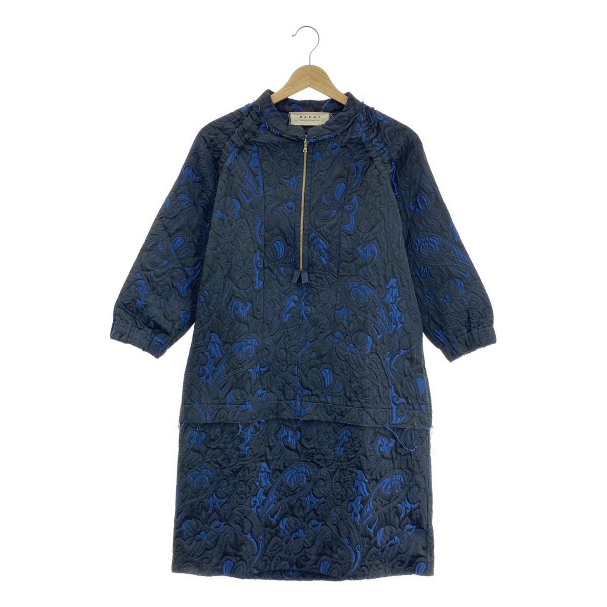 MARNI / マルニ | ペイズリー柄 ジャガード ハーフジップ ワンピース | 40 | レディース